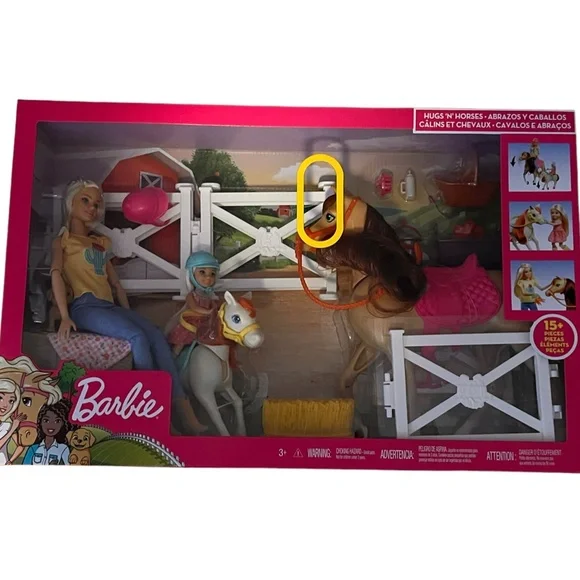 Barbie Hugs 'N' Horses Play set Kids Toy Gift - Barbie Doll and Chelsea - Picture 4 of 8